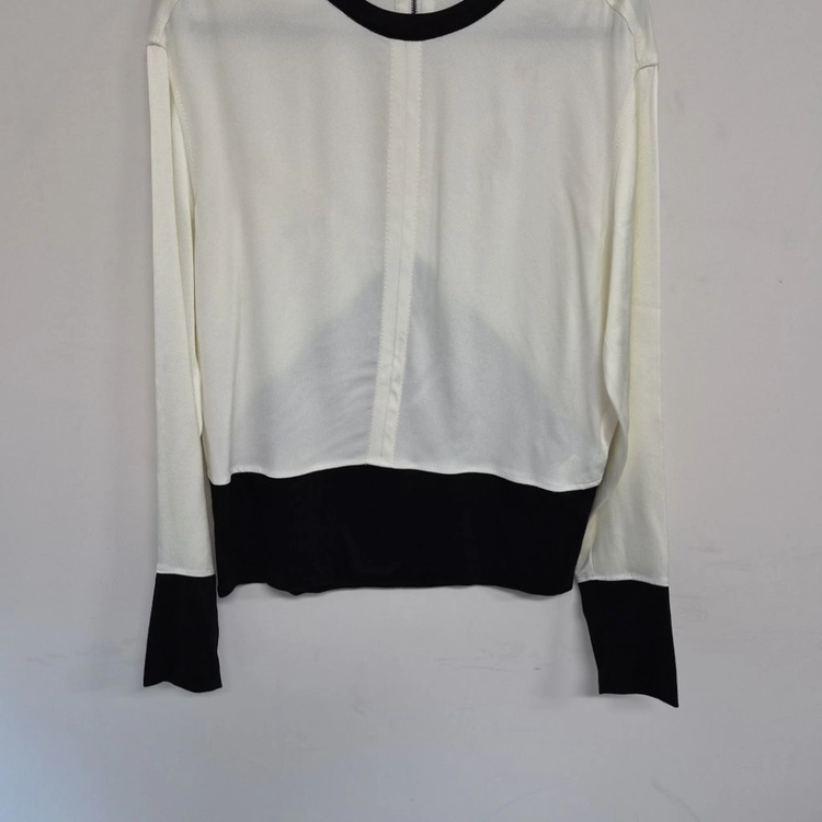 헬무트랭 HELMUT LANG 블랙앤화이트 배색 블라우스 S 국내정품 이미지