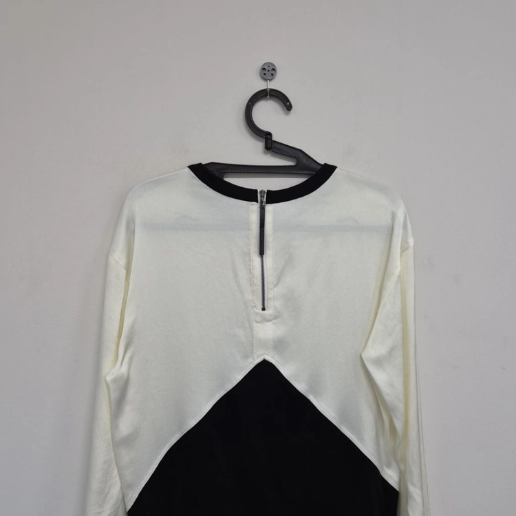 헬무트랭 HELMUT LANG 블랙앤화이트 배색 블라우스 S 국내정품 이미지