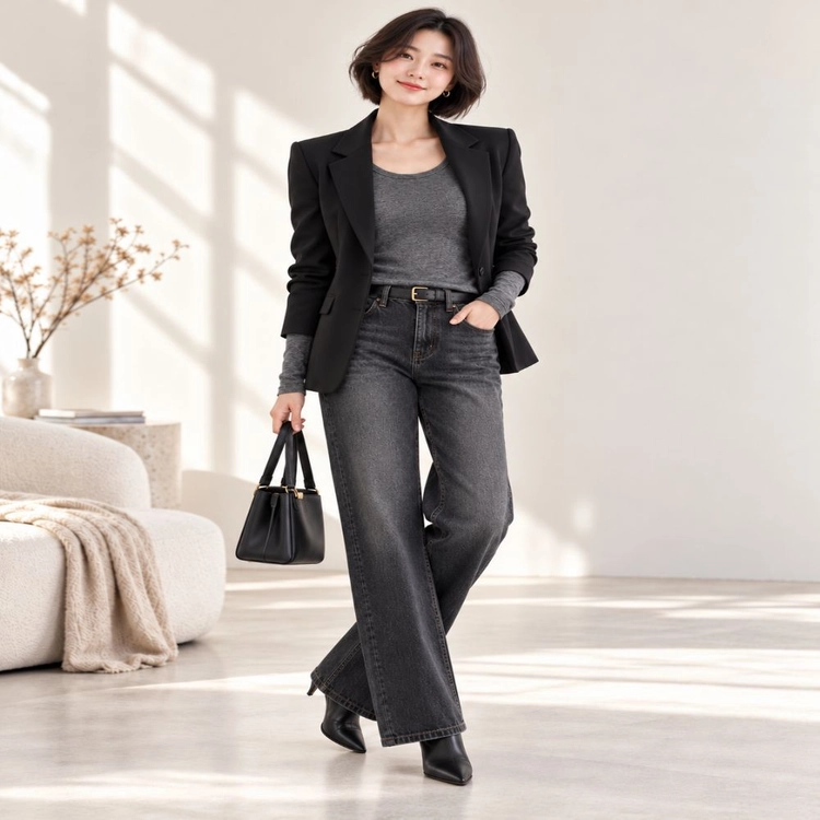 골지 U넥 슬림핏 이너티 데일리 기본티ㅡ무배 이미지