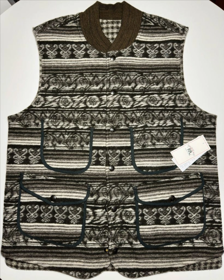RRL 리버시블 더블 니트 자카드 베스트 M 신품 이미지