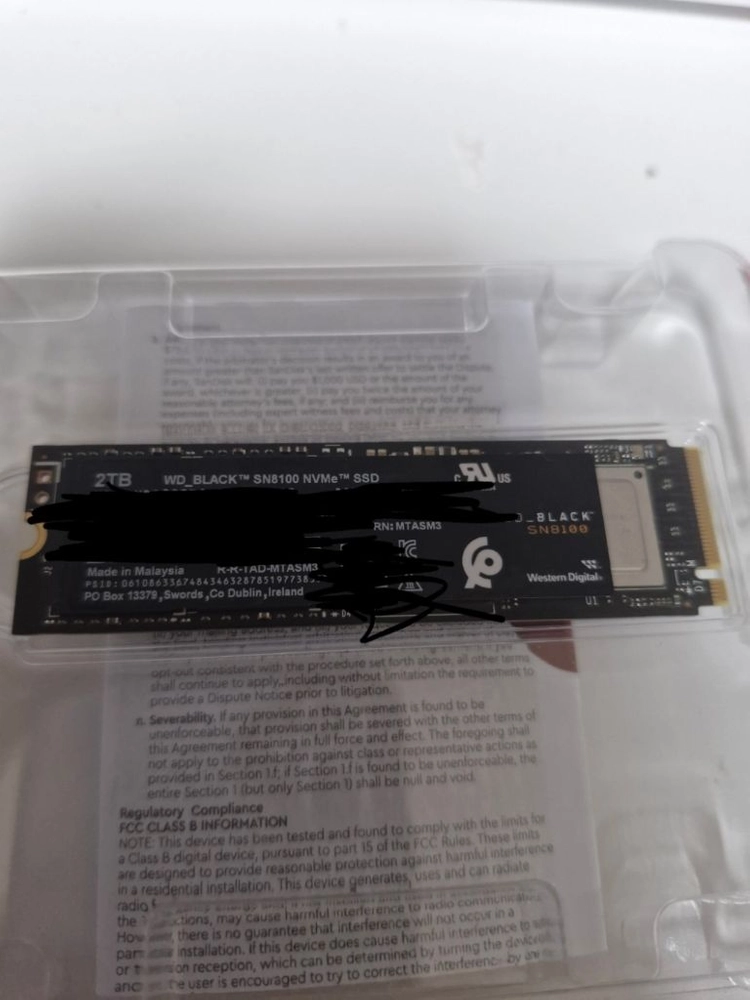 WD SN8100 M.2 Gen 5 NVMe SSD 2TB 이미지