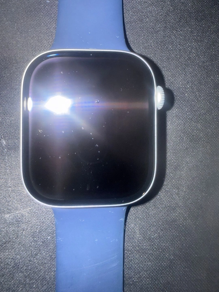 애플워치 10 셀룰러 46mm 실버 알루미늄케이스, 데님 스포츠밴드 이미지