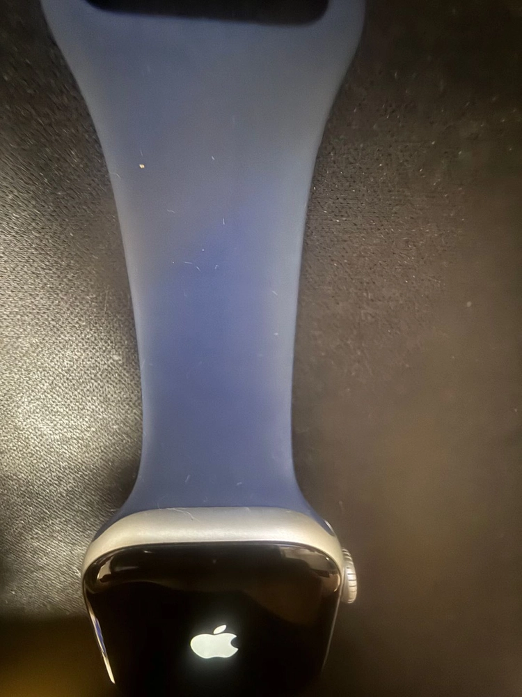 애플워치 10 셀룰러 46mm 실버 알루미늄케이스, 데님 스포츠밴드 이미지