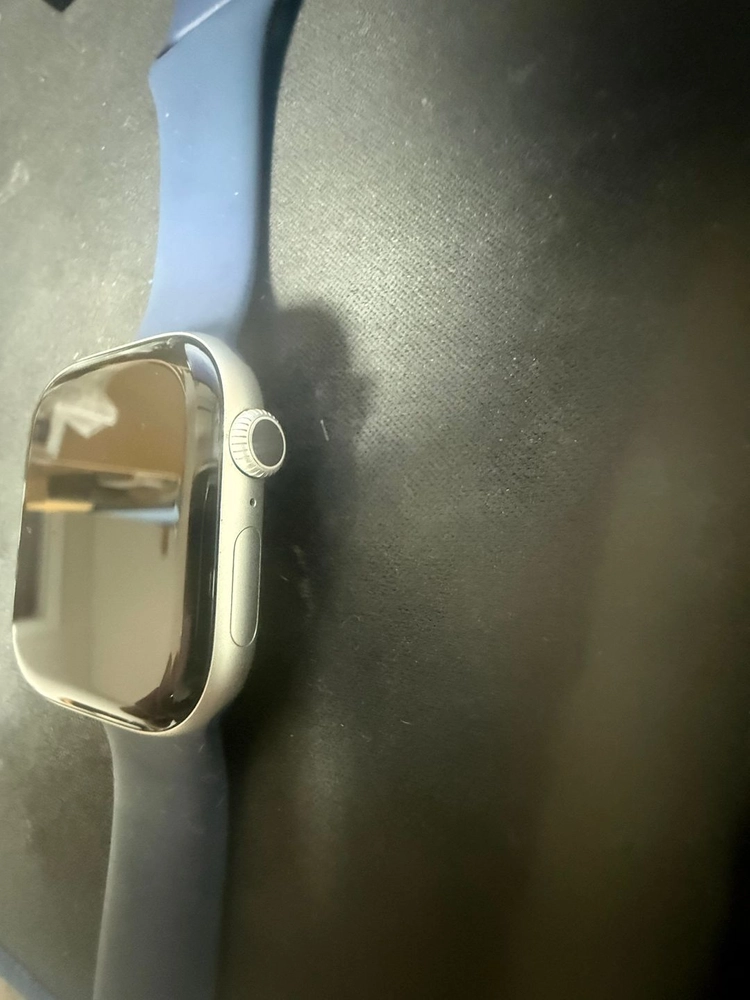 애플워치 10 셀룰러 46mm 실버 알루미늄케이스, 데님 스포츠밴드 이미지