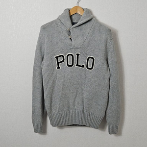 폴로 랄프로렌 신형 POLO 숄카라 니트 스웨터 그레이 헤리티지로고 올드스쿨 남성 95 정품 이미지