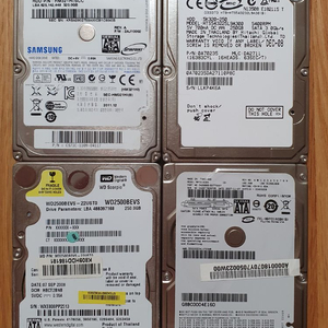 삼성,wd,후지쯔,히타치 2.5인치 hdd 320,250,160gb 4개 일괄 이미지