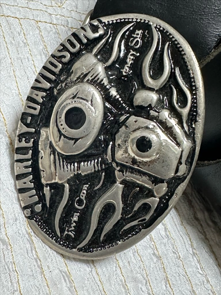 HarleyDavidson 할리데이비슨 오토바이 빅 버클 소가죽 벨트 이미지