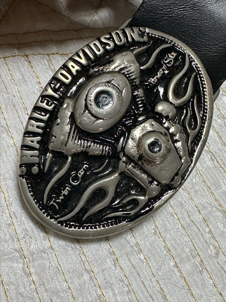 HarleyDavidson 할리데이비슨 오토바이 빅 버클 소가죽 벨트 이미지