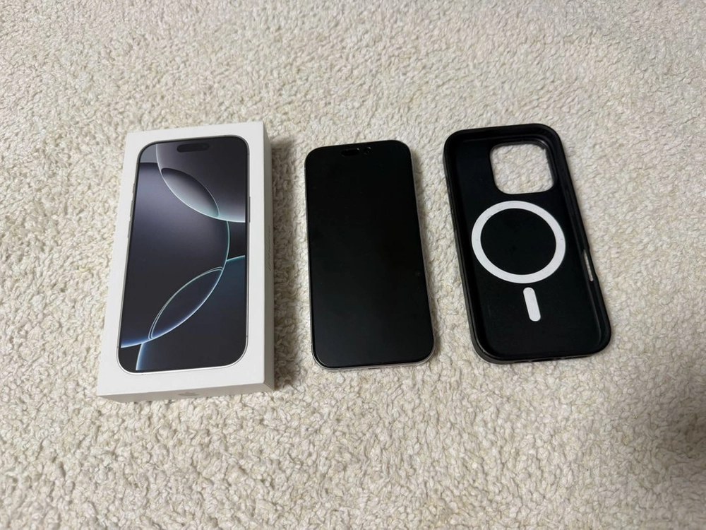 [무음폰/대구/안심결제] 아이폰 iPhone 16 Pro, White Titanium, 128GB+케이스티파이 케이 이미지