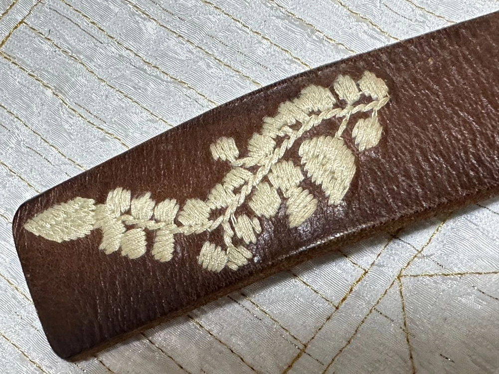 RUJEANS 빈티지 자수 소가죽 벨트 이미지