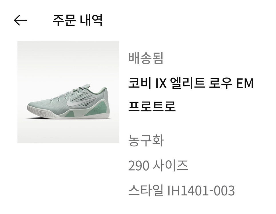나이키 코비 9 엘리트 로우 EM 프로트로 민트 290 295mm 농구화 조단 조던 르브론 이미지