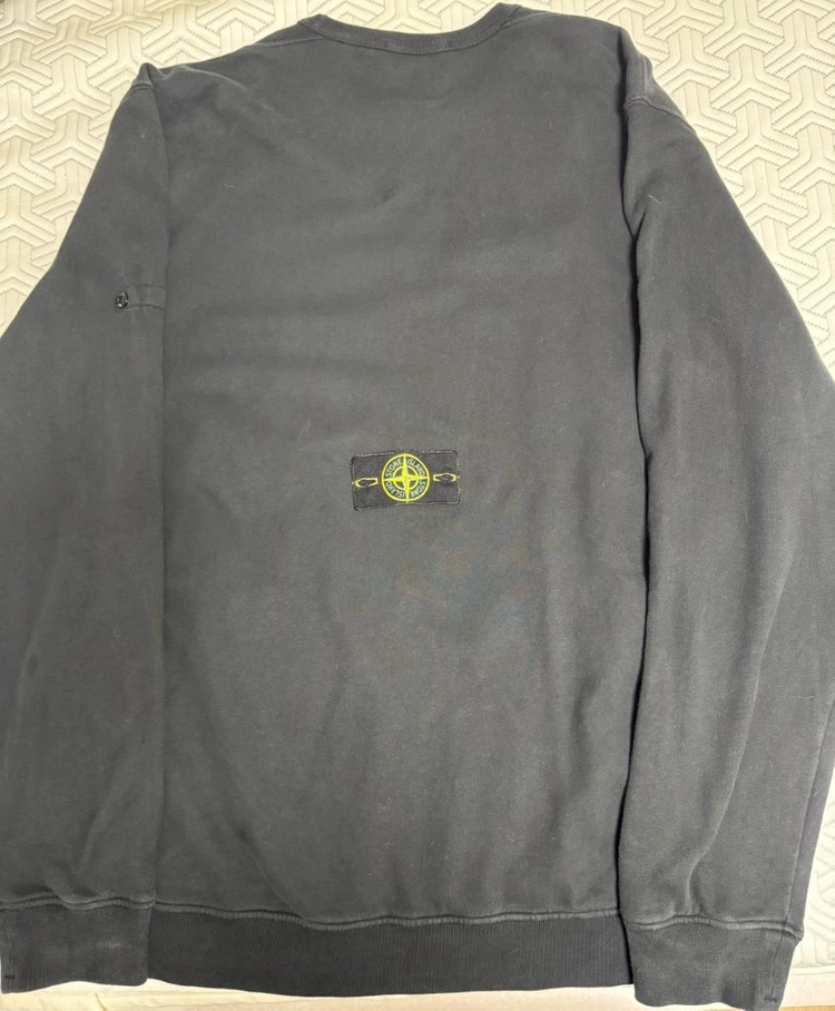 [2XL]25FW 스톤아일랜드 블랙 크루넥 맨투맨 이미지