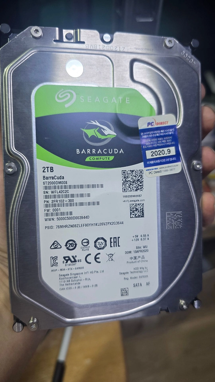 HDD 씨게이트 바라쿠다 2TB 이미지