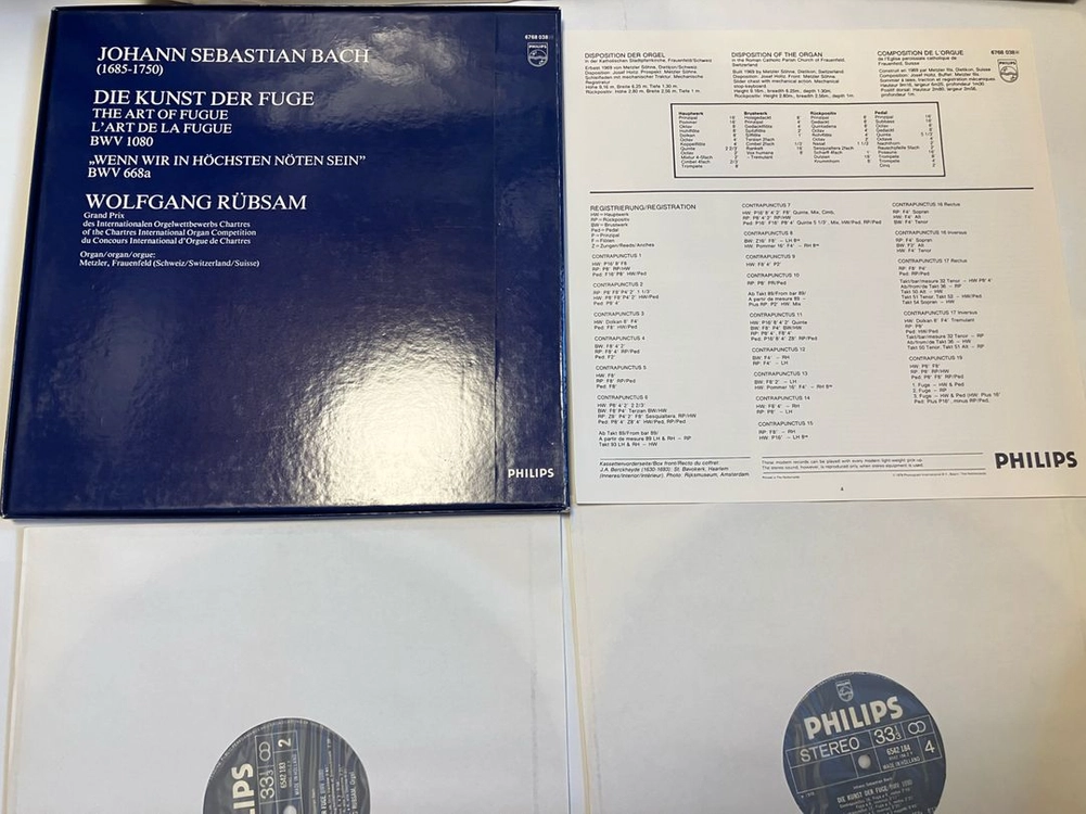 초반2LP) 볼프강 륍삼 - 바흐 푸가의 기법 LP (BWV 1080) 이미지