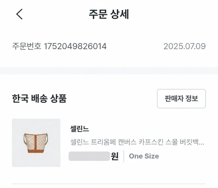 [25년7월,트렌비]셀린느 트리옹프 캔버스 카프스킨 그레지 스몰 버킷백 191442FLC-02GR 이미지