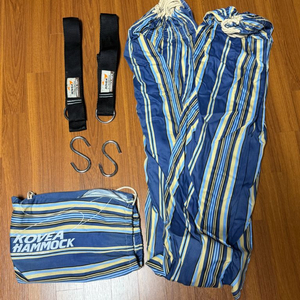 [캠핑용품] 코베아 KOVEA 정품 해먹 판매, 스트라이프 블루 / 구성품 포함 이미지