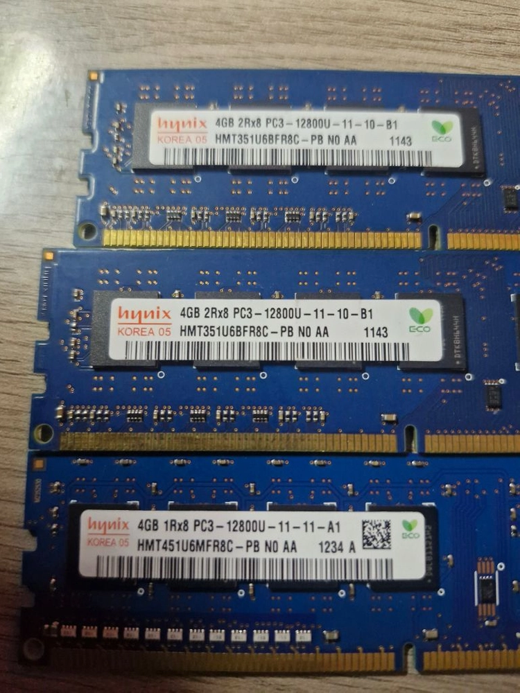 하이닉스 4GB PC3-12800 램 메모리카드 3개 이미지