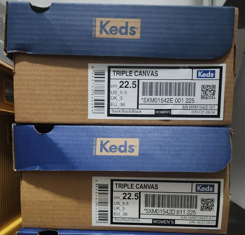 케즈 Keds 트리플 캔버스 (블랙, 레드) 이미지