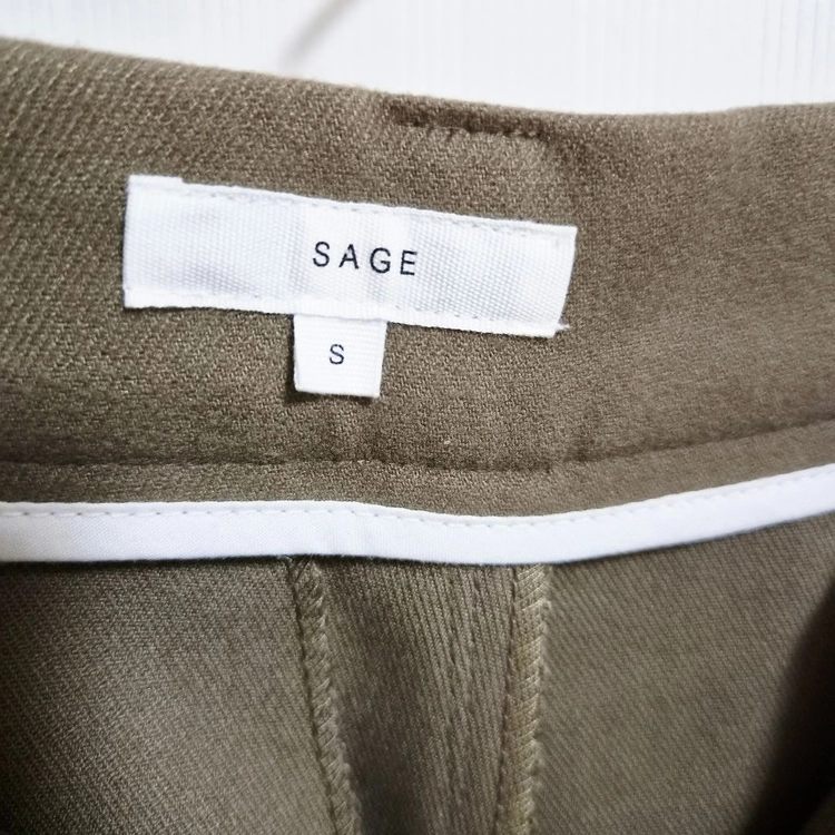 여성S 스몰 55 SAGE 하이웨스트 핀턱 와이드 슬랙스 톤다운 카키 브라운 가을 겨울옷 바지 편한 고급 소재 고퀄 이미지