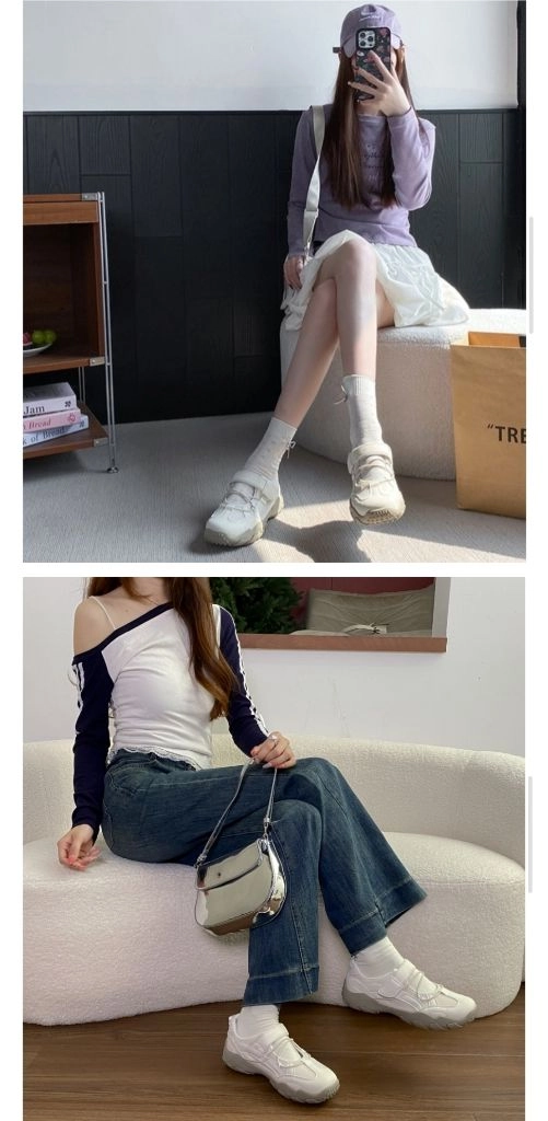 240 벨크로 메리제인 키높이 운동화 스니커즈 워킹화 발레코어 에이블리 지그재그 스트링 찍찍이 고프고어 이미지