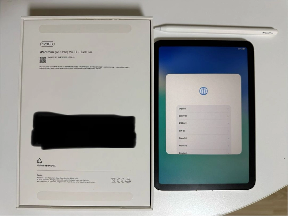 (새제품급)아이패드 미니 7세대 128GB 셀룰러+고장난애플펜슬프로 이미지