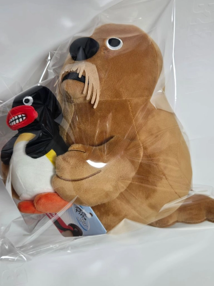 [새상품] 핑구 바다코끼리 붙잡힌 핑구 중형 인형 이미지