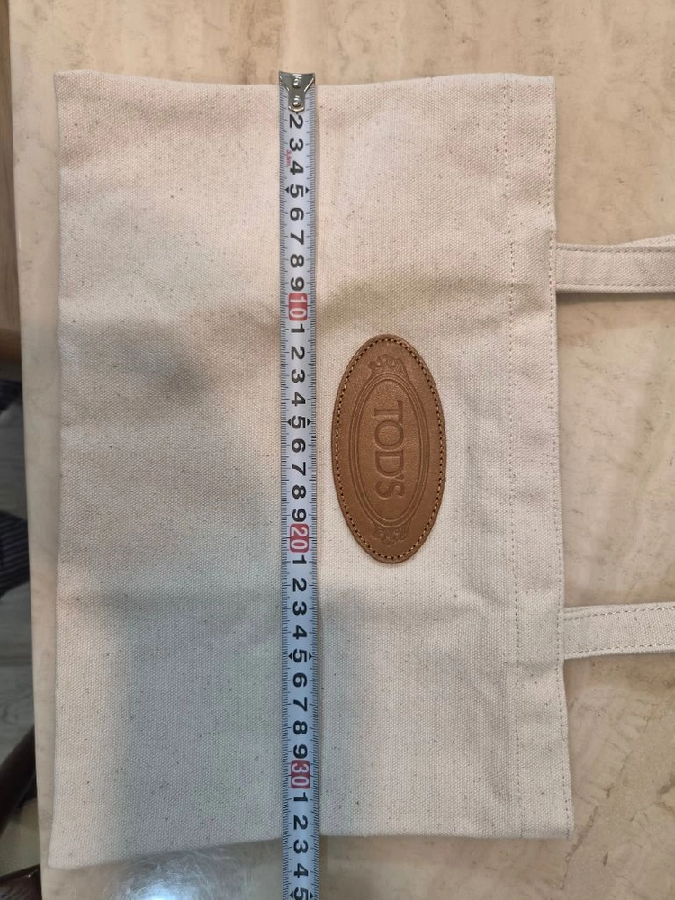 TODS 토즈 아이보리 캔버스 에코백 이미지