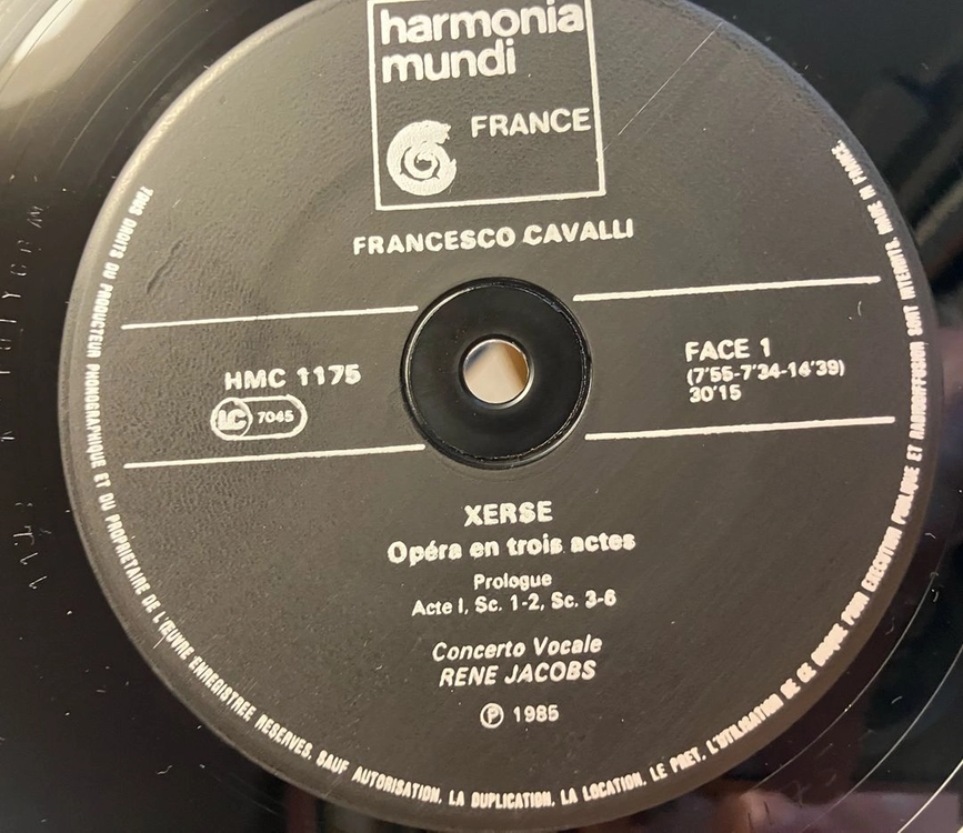 초반 4LP) Cavalli Xerse 오페라 LP (Rene Jacobs) 이미지