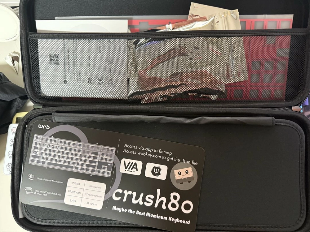 Wob Crush80 + 다신흑 스위치 + 스위치 gmk red alret(?)(타오발) + 포인트키캡 + 이미지