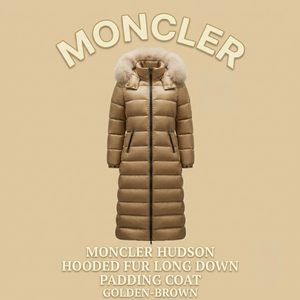 몽클레어 허드슨 후드 퍼 롱 다운 패딩 코트 이미지