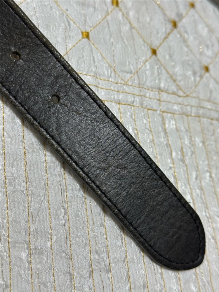 빈티지 레트로 1등급 소가죽 핀 버클 벨트(빈티지 스타일) 이미지