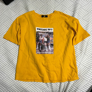 FRMD 90S 빈티지 프린팅 반팔 FREE 데일리 반팔티 머스타드 옐로우 이미지