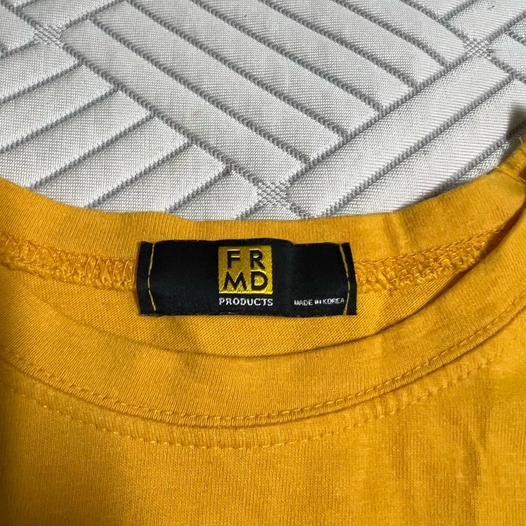 FRMD 90S 빈티지 프린팅 반팔 FREE 데일리 반팔티 머스타드 옐로우 이미지