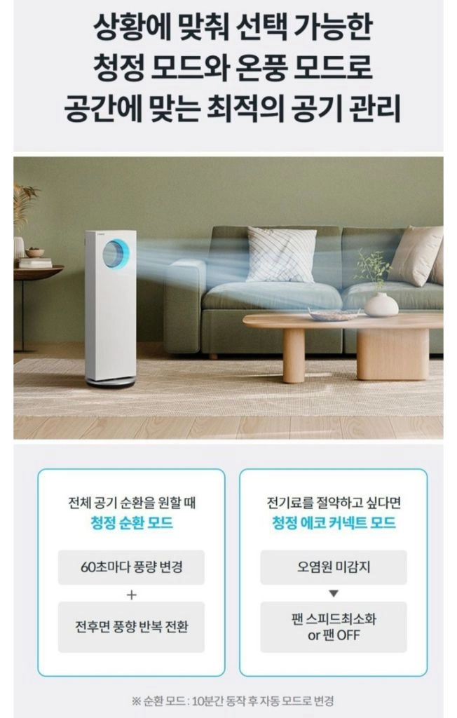 급처)코웨이 온풍공기청정기 히티브 화이트 새상품 이미지
