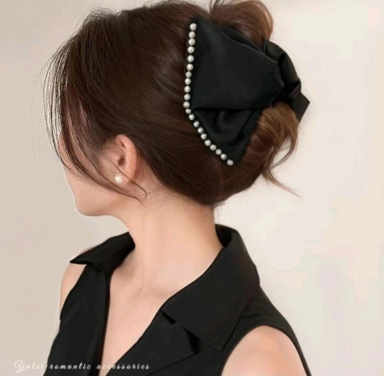 리본 큐빅/진주 헤어핀 2개 일괄(새상품) 이미지