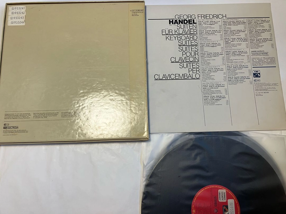 독일초반 4LP) 리히터 & 가브릴로프 핸델 건반 모음곡 LP 바이닐 이미지