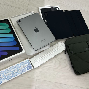 아이패드 미니 7세대(A17pro) 128gb 셀룰러 스페이스그레이 애케플 팝니다 +애플펜슬프로,정품폴리오 등 이미지