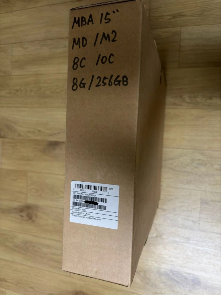 (미개봉)맥북에어 15인치 M2 8GB 256GB(10/13구매) 이미지