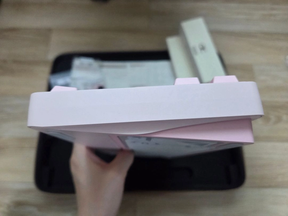 스웨그키 QwertyKevs QK80MK2 정발 기계식 커스텀 알루미늄 키보드 완제품 핑크 이미지