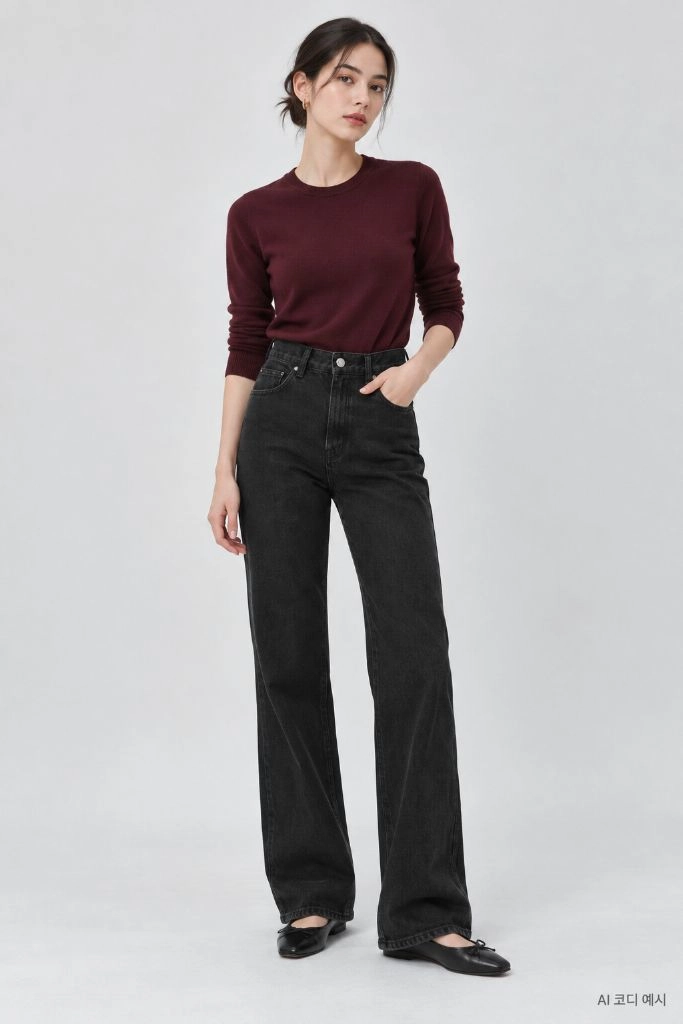 r2w Black High flare jeans 레투 블랙진 청바지 레디투웨어 이미지