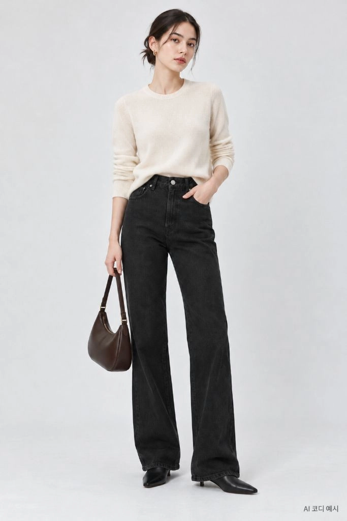 r2w Black High flare jeans 레투 블랙진 청바지 레디투웨어 이미지