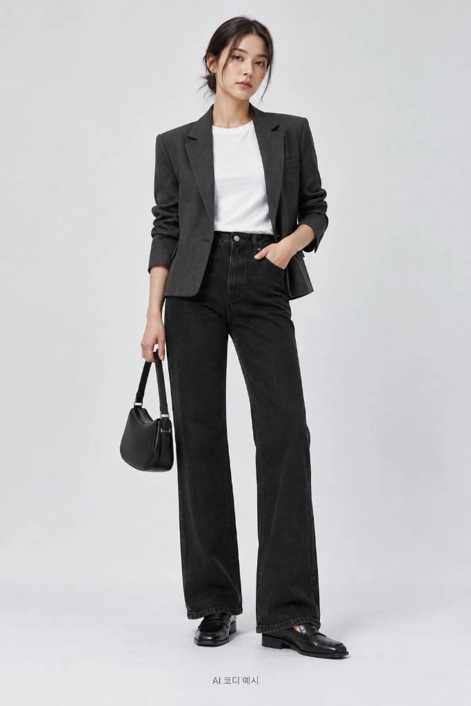 r2w Black High flare jeans 레투 블랙진 청바지 레디투웨어 이미지