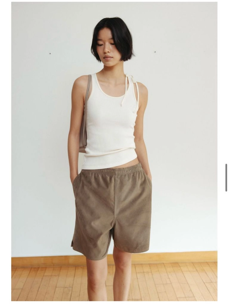 모노하 스웨이드 팬츠 카키 이미지