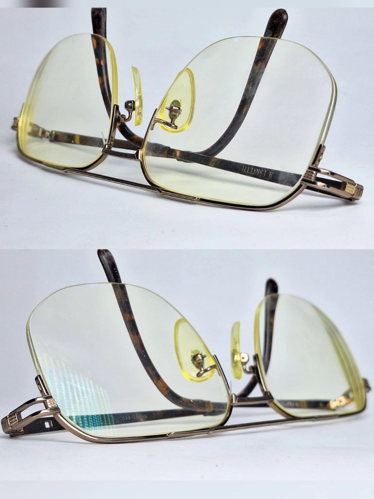 란체티 JL LANCETTI 3281 안경테 안경 58mm 반무테 빅사이즈 금도금 일본 제조 수입 일제 빈티지 패션 이미지