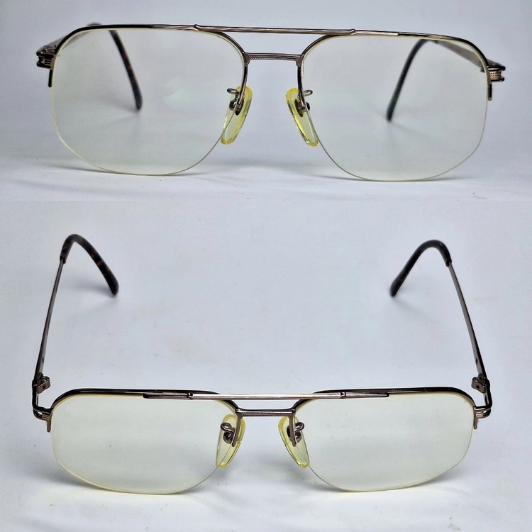 란체티 JL LANCETTI 3281 안경테 안경 58mm 반무테 빅사이즈 금도금 일본 제조 수입 일제 빈티지 패션 이미지