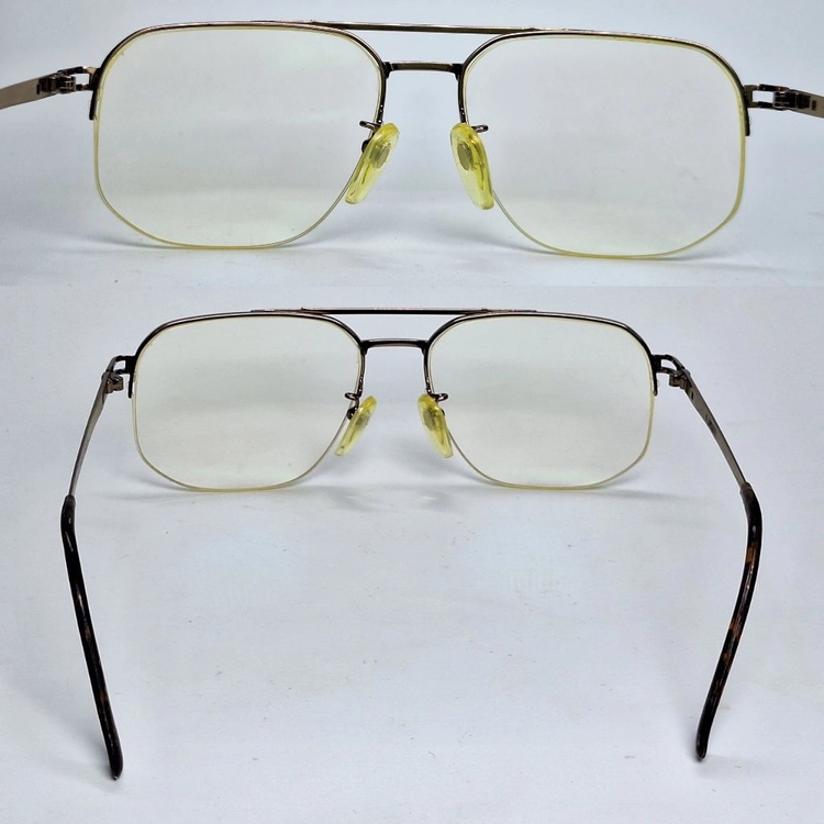 란체티 JL LANCETTI 3281 안경테 안경 58mm 반무테 빅사이즈 금도금 일본 제조 수입 일제 빈티지 패션 이미지