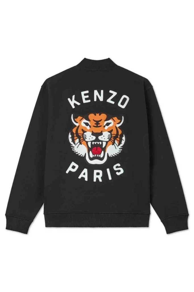 겐조 쟈켓 Kenzo Lucky Tiger Black Bomber Varsity Jacket FE58SW0124ME 이미지