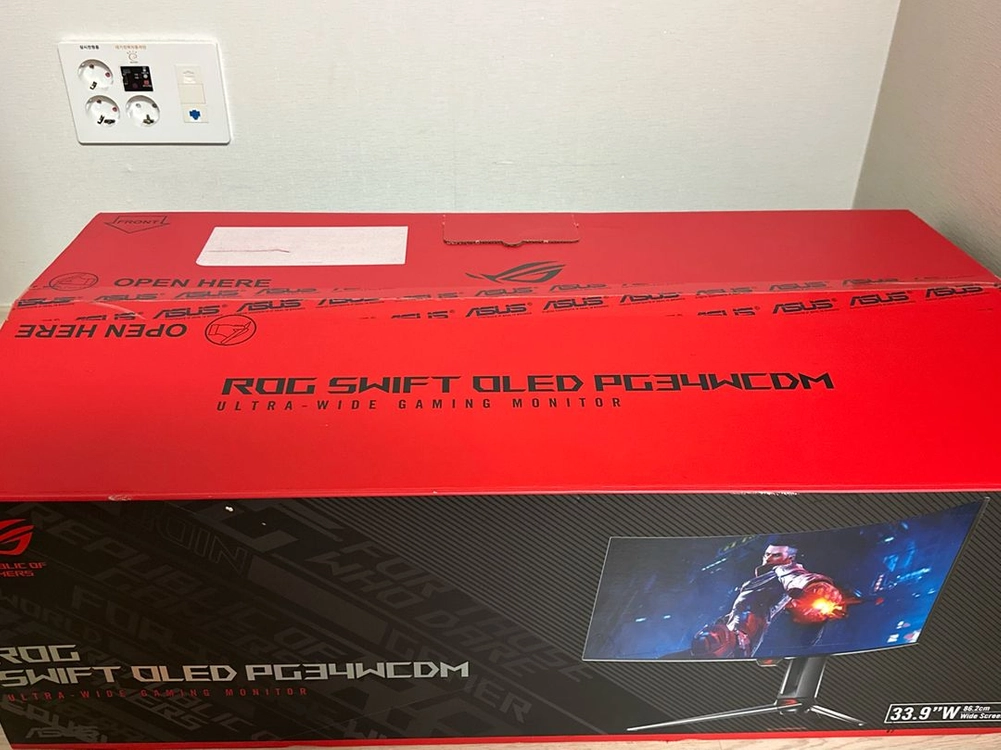 ASUS PG34WCDM 34인치 OLED 240Hz 모니터 / 풀박스 / 번인 있음 - 안심되는 중고거래