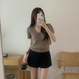 수름 반팔니트 모카브라운 이미지