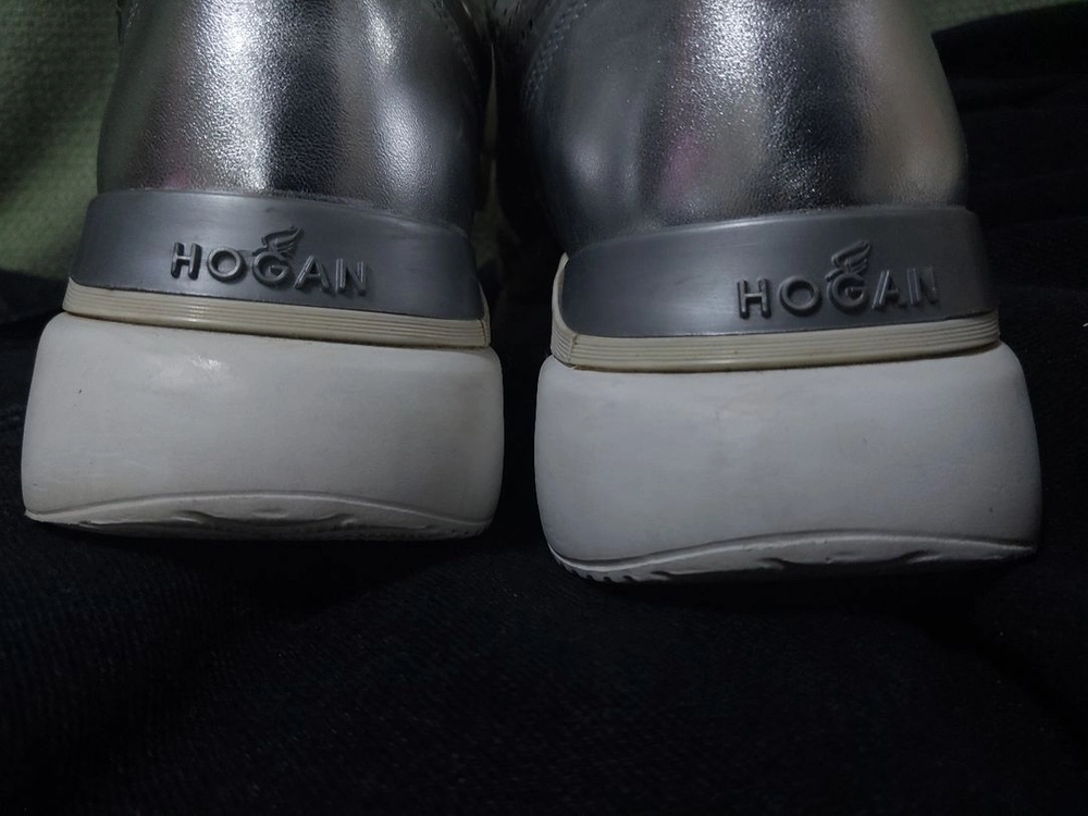 [정품/이탈리아산] 호간(HOGAN) 오리지널 크롬 실버 맥시 청키 플랫폼 스니커즈 이미지